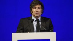 Javier Milei dio un discruso en Córdoba.