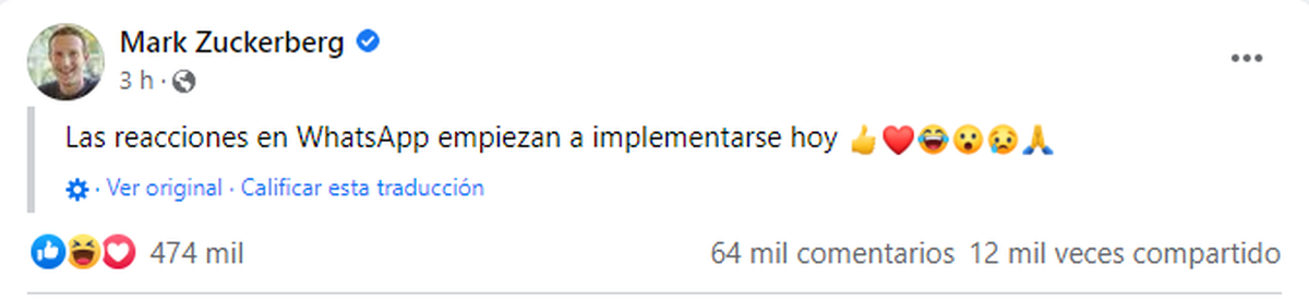 El actual presidente de la compañía lo comunicó a través de su cuenta de Facebook.