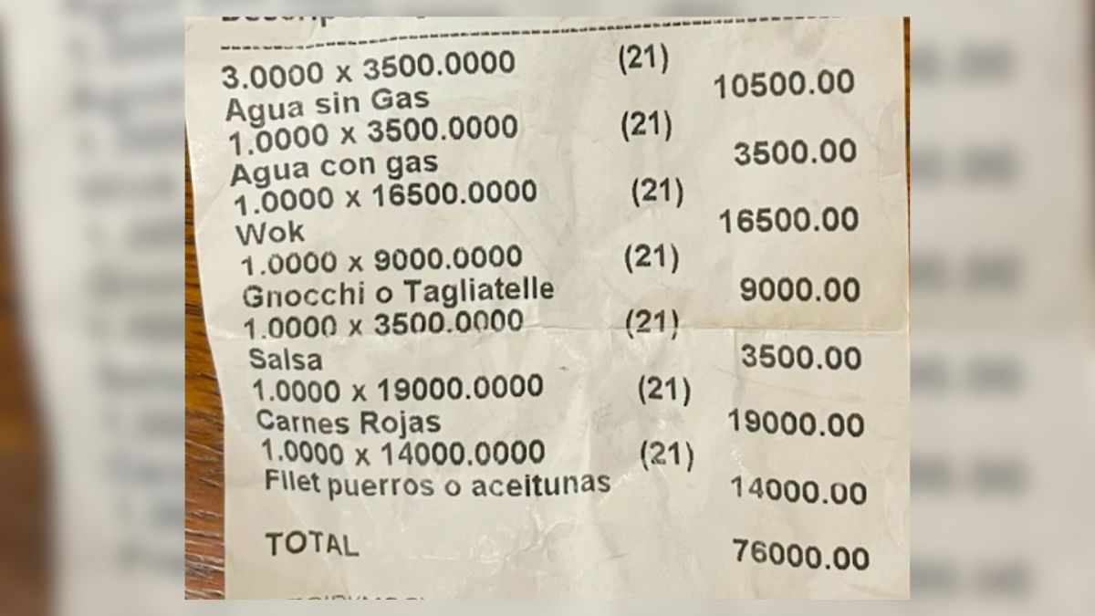 Lo que gastaron 4 comensales en este bodegón. Lo que gastaron 4 comensales en este bodegón.