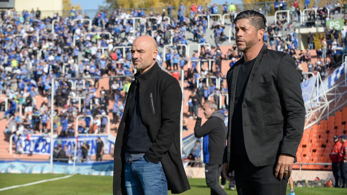 Favio Orsi y Sergio Gómez festejaron el triunfo ante Racing.