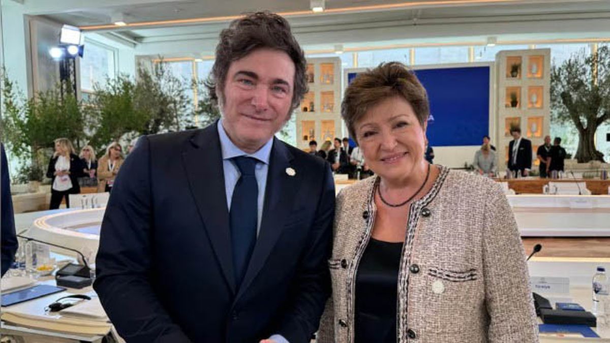 Javier Milei con la titular del FMI