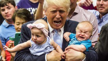 Donald Trump echó de un evento a un bebé que lloraba y a su madre