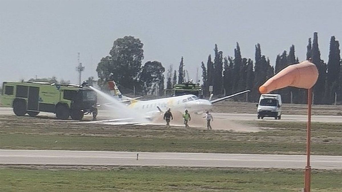 Despistó un avión en el aeropuerto de Mendoza. Foto: Gentileza Matías Jalaf
