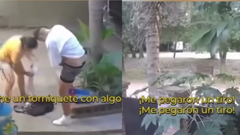 El video muestra el momento en que un joven baleado grita para que sus padres lo lleven al hospital