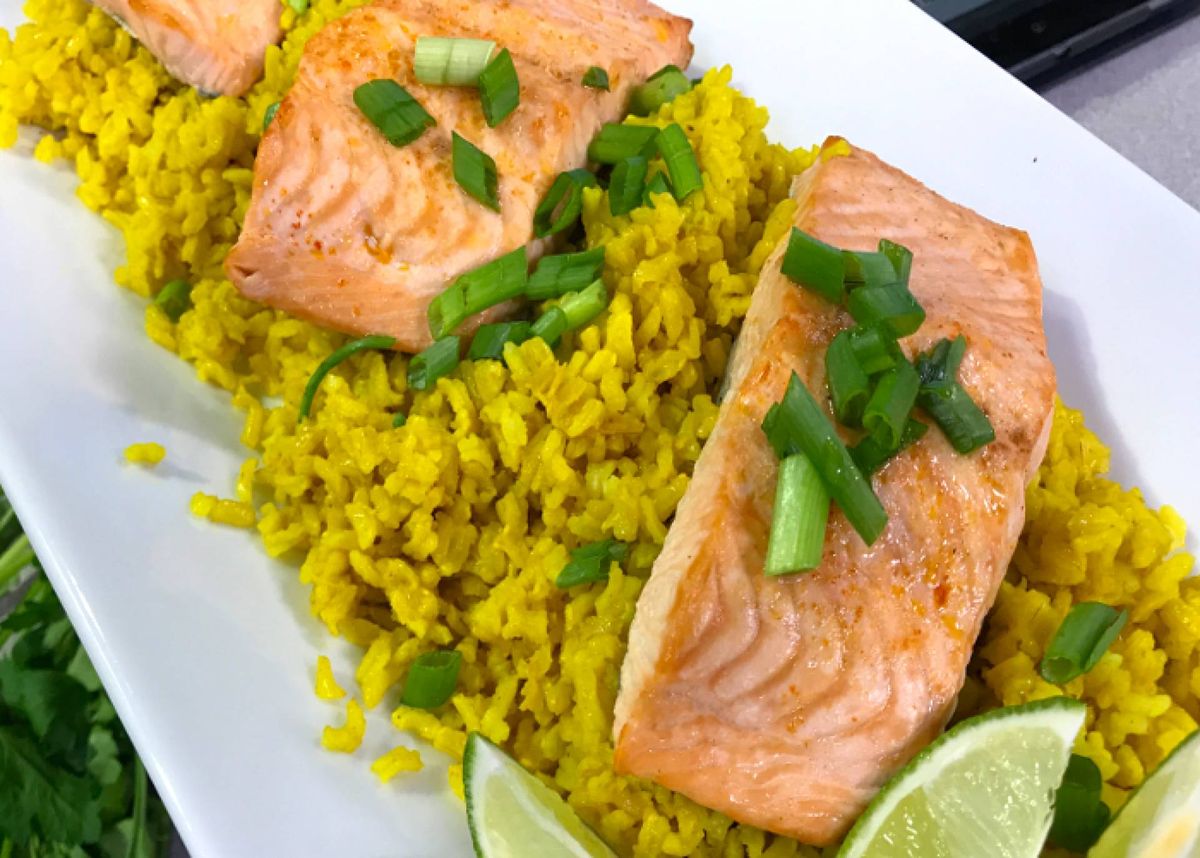 El couscous es otro acompañamiento saludable para esta receta. El couscous es otro acompañamiento saludable para esta receta.