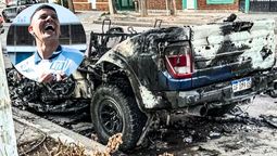 La camioneta incendiada figura bajo el nombre de Marcos Rojo
