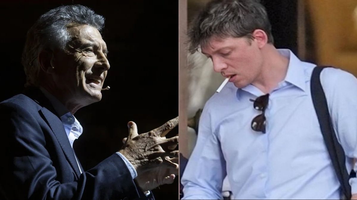 El expresidente Mauricio Macri y el asesor presidencial Santiago Caputo.