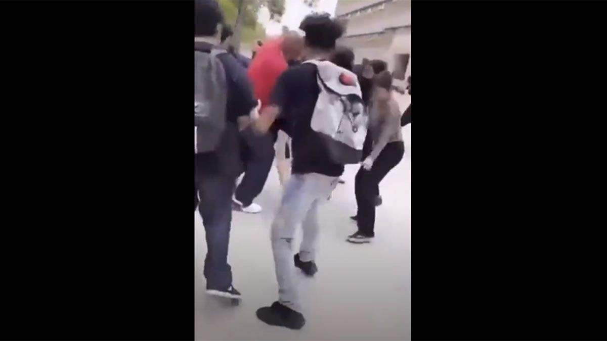 Captura de pantalla de la gresca que se armó en Estados Unidos. 