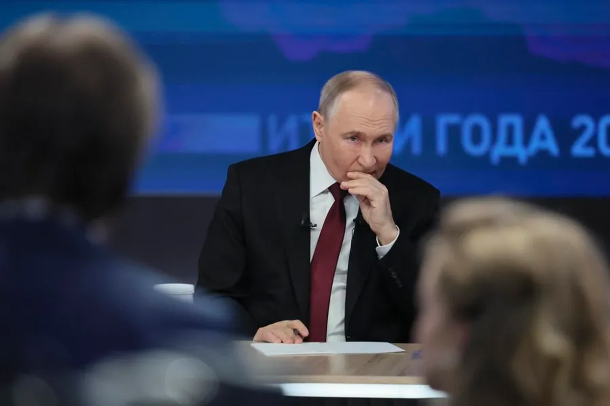 El presidente ruso, Vladimir Putin, en la conferencia de prensa anual. Crédito: EFE/EPA/Yuri Kochetkov. El presidente ruso, Vladimir Putin, en la conferencia de prensa anual. Crédito: EFE/EPA/Yuri Kochetkov.