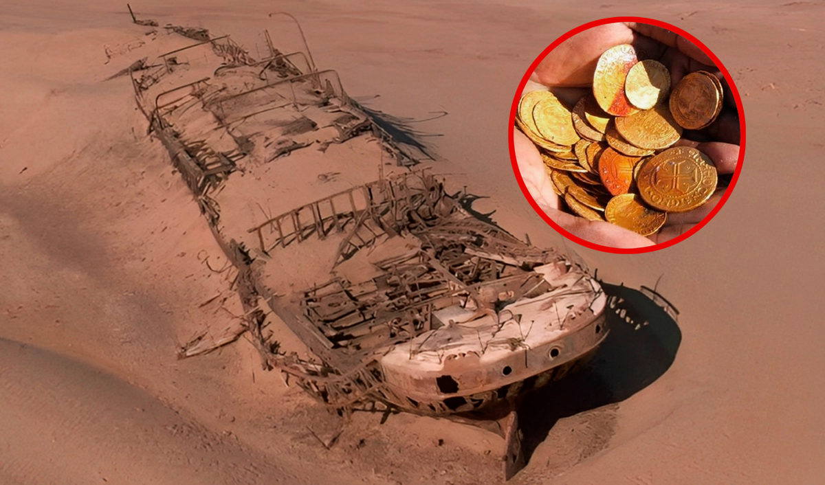 Descubrimiento de antiguo naufragio en el medio del desierto dejó sin palabras a la arqueología Descubrimiento de antiguo naufragio en el medio del desierto dejó sin palabras a la arqueología