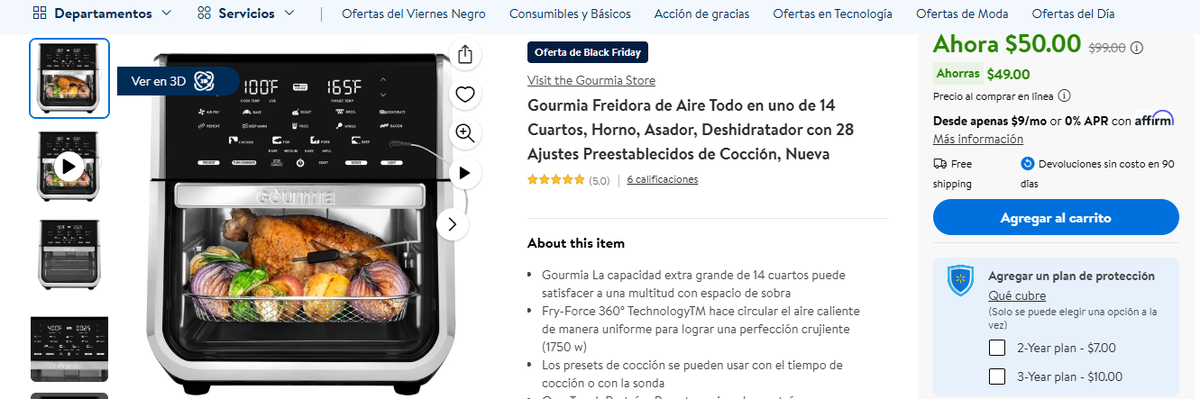 Freidora de aire de oferta por el Black Friday. Freidora de aire de oferta por el Black Friday.