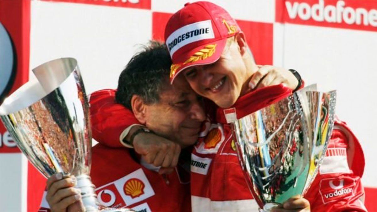 Jean Todt junto al heptacampeón de Fórmula 1 Michael Schumacher.