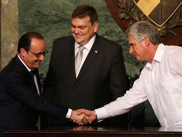 El presidente de Francia inició su visita a Cuba