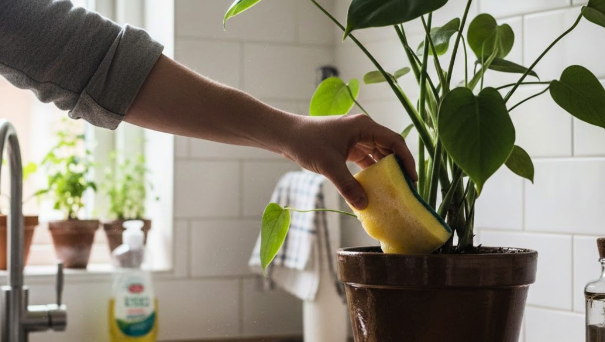 Para qué sirve colocar una esponja en las macetas de las plantas: truco casero efectivo