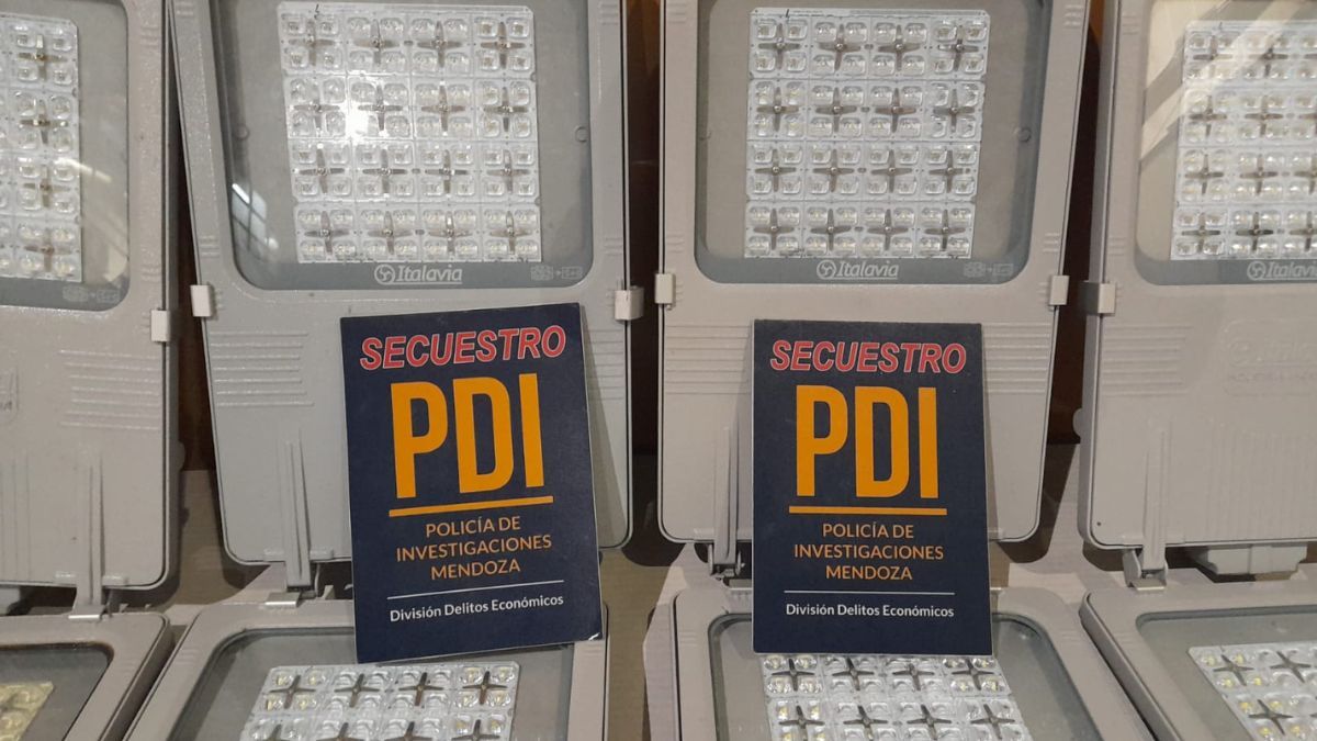 Las 10 luminarias LED tienen un valor total de $6 millones. Fue detenido en Godoy Cruz.