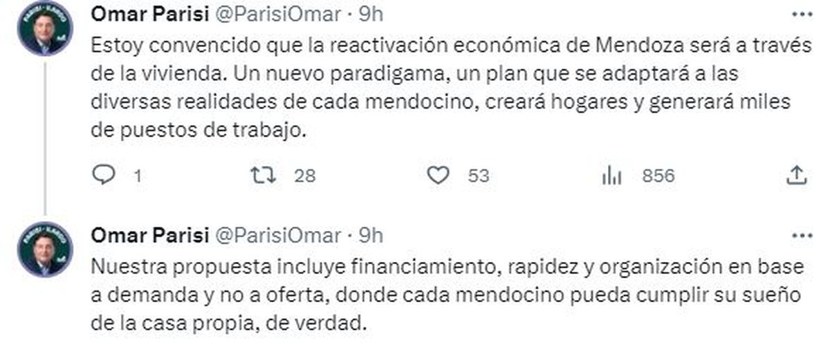 Un fragmento del hilo que publicó Parisi en Twitter.