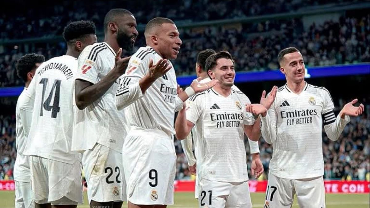 Festejo Merengue. El Real Madrid ganó, llegó a los 46 puntos y es líder del fútbol de España.