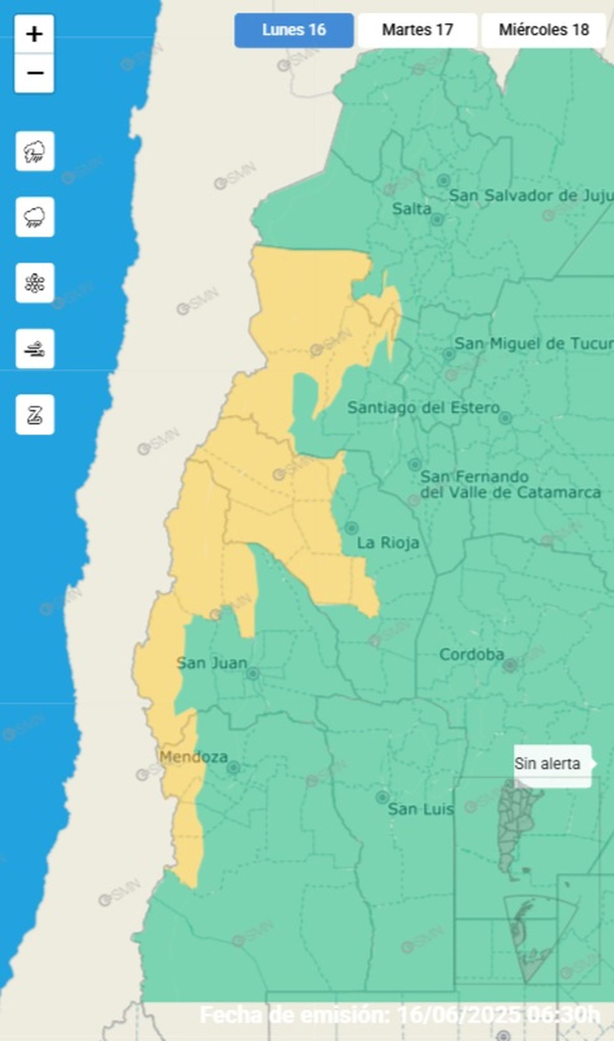 Estas son las provincias afectadas Estas son las provincias afectadas