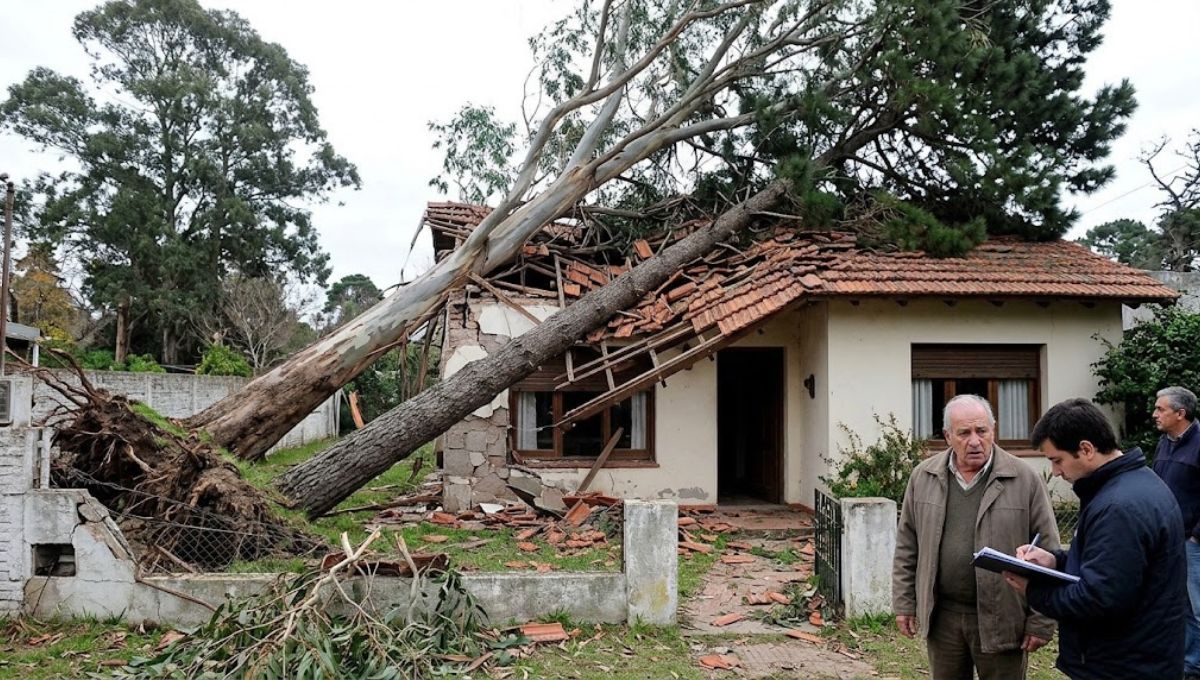 La demanda fue por dos árboles que cayeron sobre una casa. (Imagen generada con IA) La demanda fue por dos árboles que cayeron sobre una casa. (Imagen generada con IA)