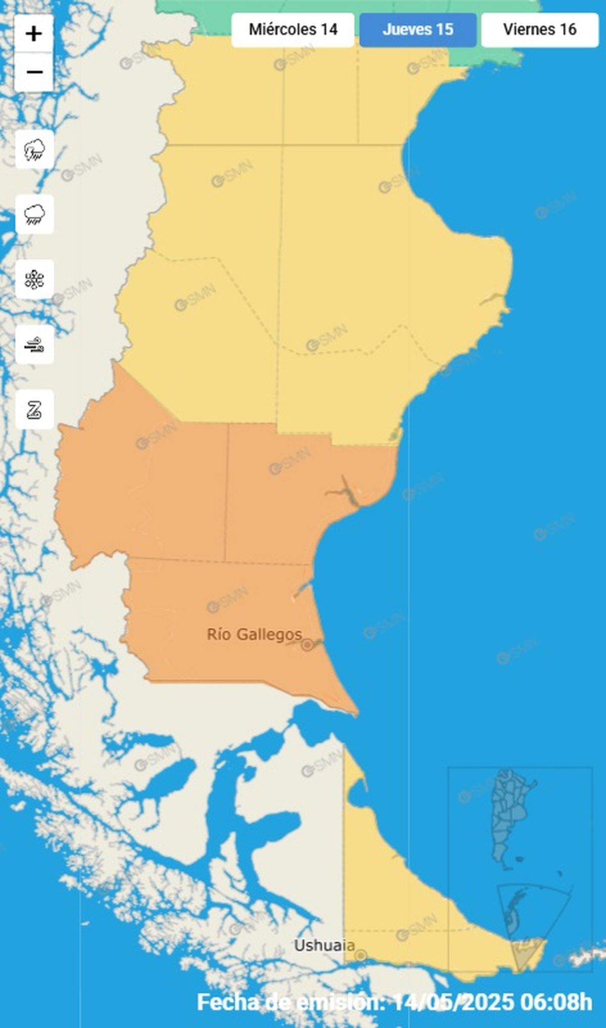 Esta es la única provincia en alerta naranja Esta es la única provincia en alerta naranja