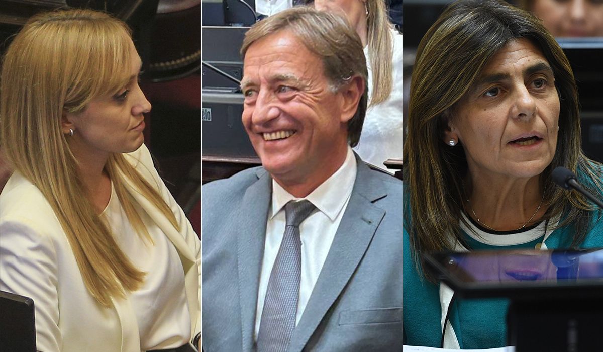 Anabel Fernández Sagasti, Rodolfo Suarez y Mariana Juri, los tres senadores por Mendoza.