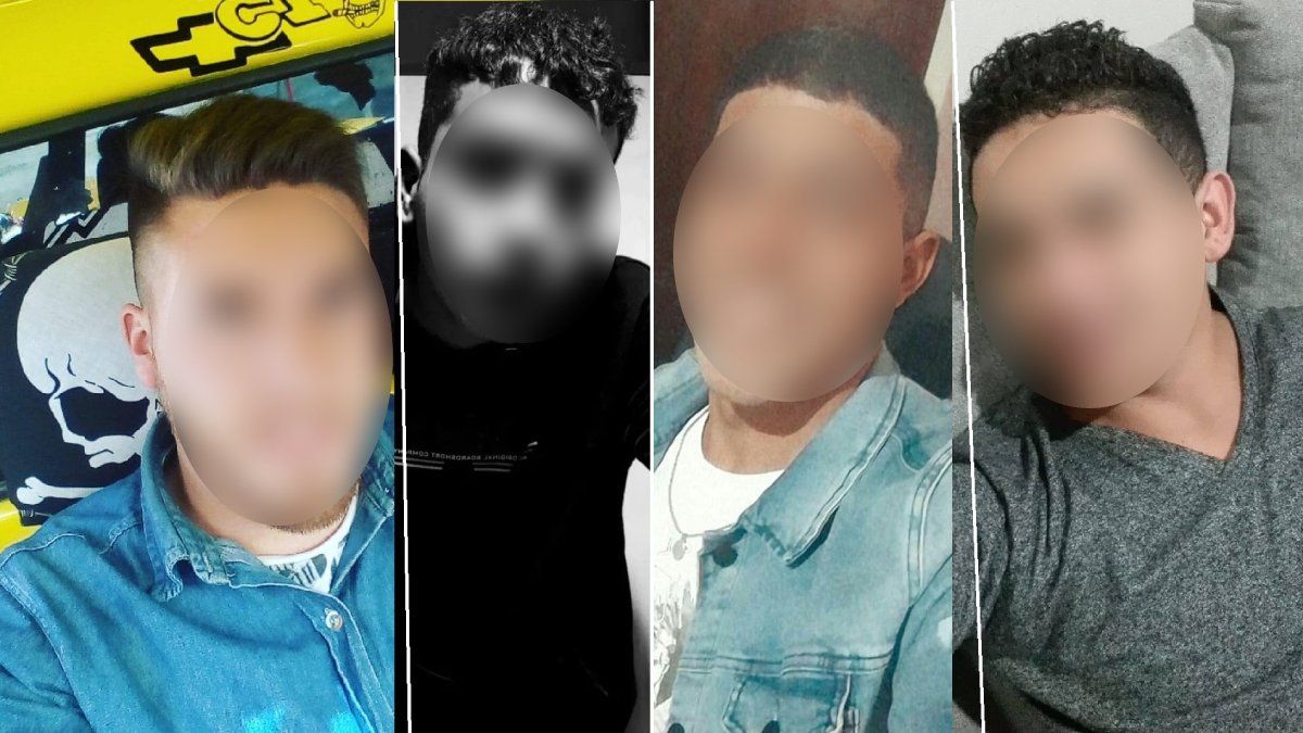 Los cuatro acusados del abuso sexual en Luján de Cuyo -se pixela su rostro por pedido judicial-.