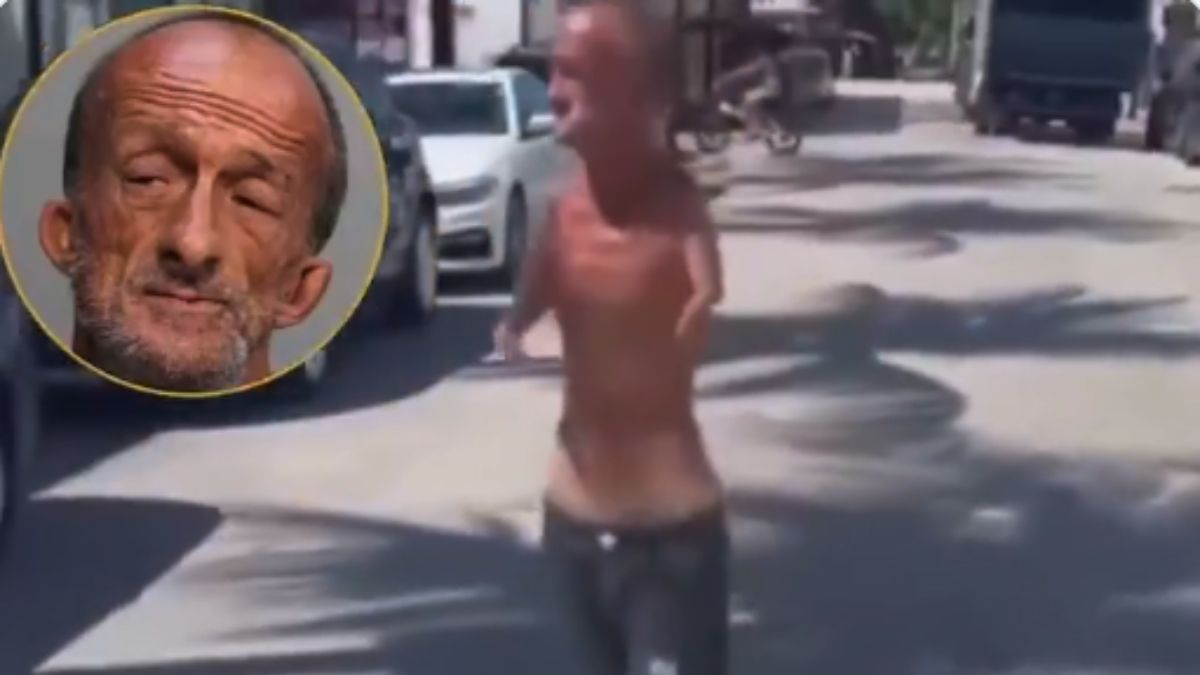 Video: el artista callejero sin brazos que quedó preso tras atacar a un hombre con sus pies