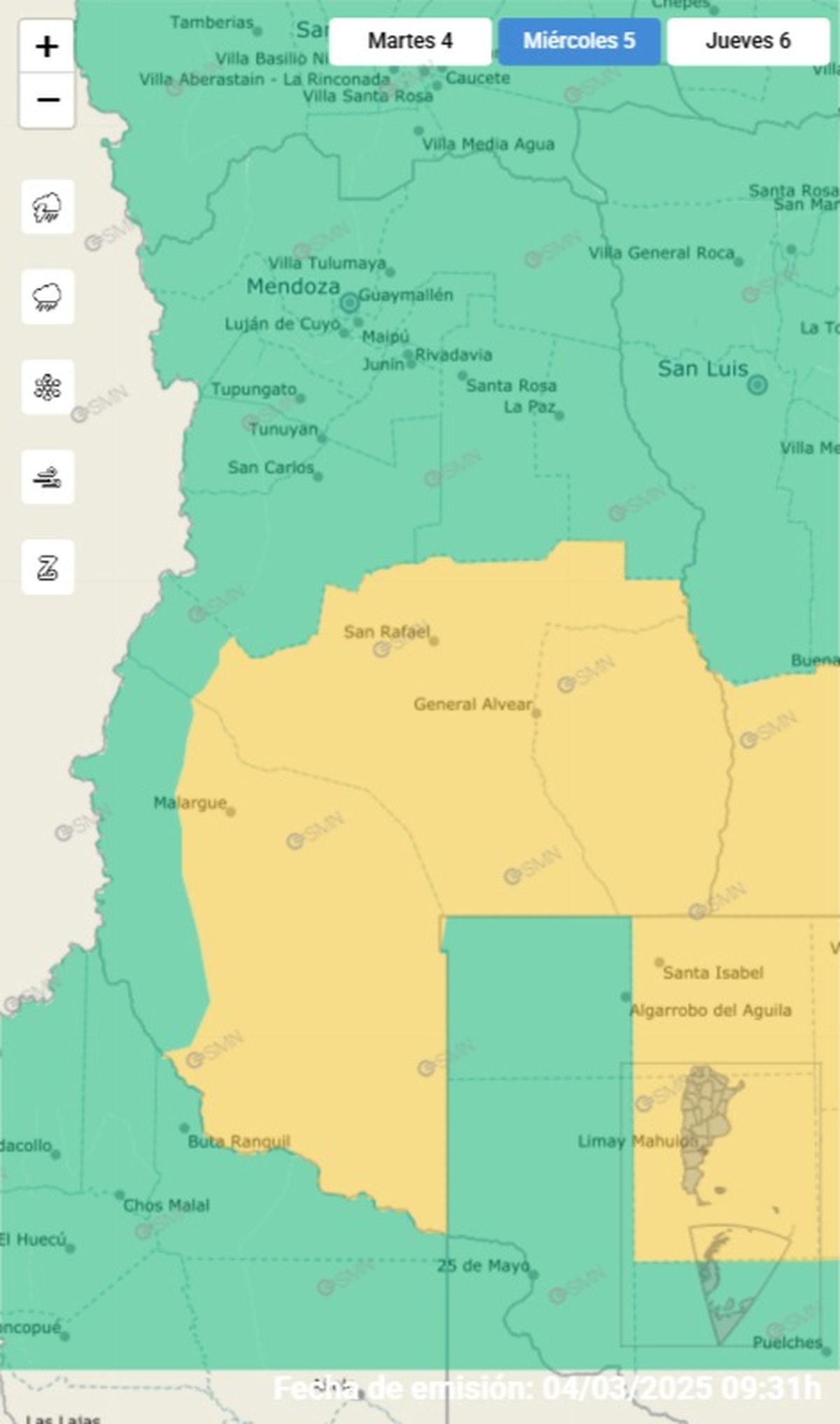 Solo una parte de Mendoza se verá afectada Solo una parte de Mendoza se verá afectada