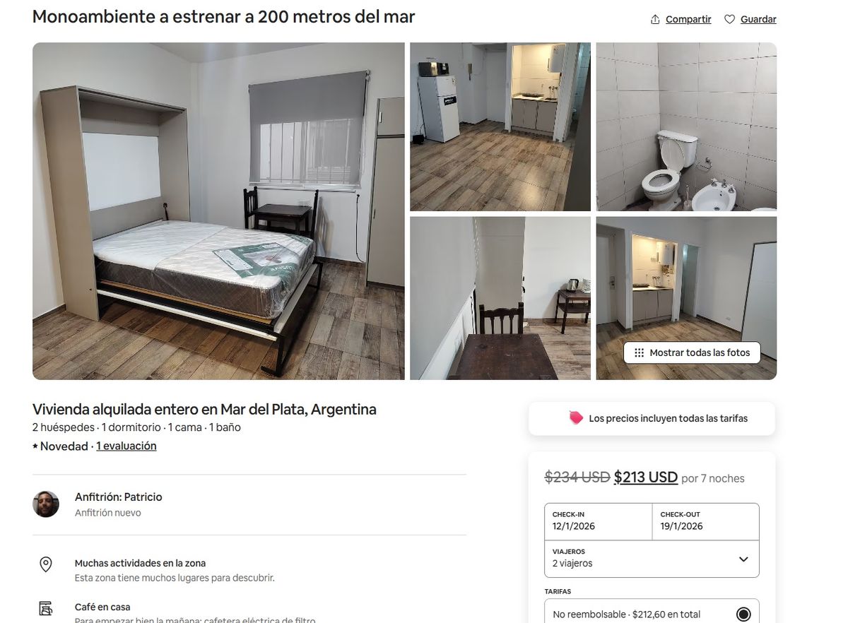 Este alojamiento est&aacute; en la zona de G&uuml;emes, cerca de Playa Grande. Imagen: Airbnb.