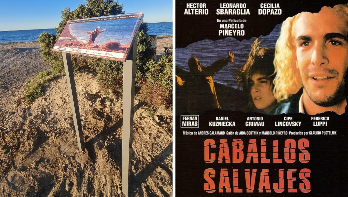 Tótem en homenaje a la película "Caballos salvajes" en la plata Cerro Avanzado. Tótem en homenaje a la película "Caballos salvajes" en la plata Cerro Avanzado. 