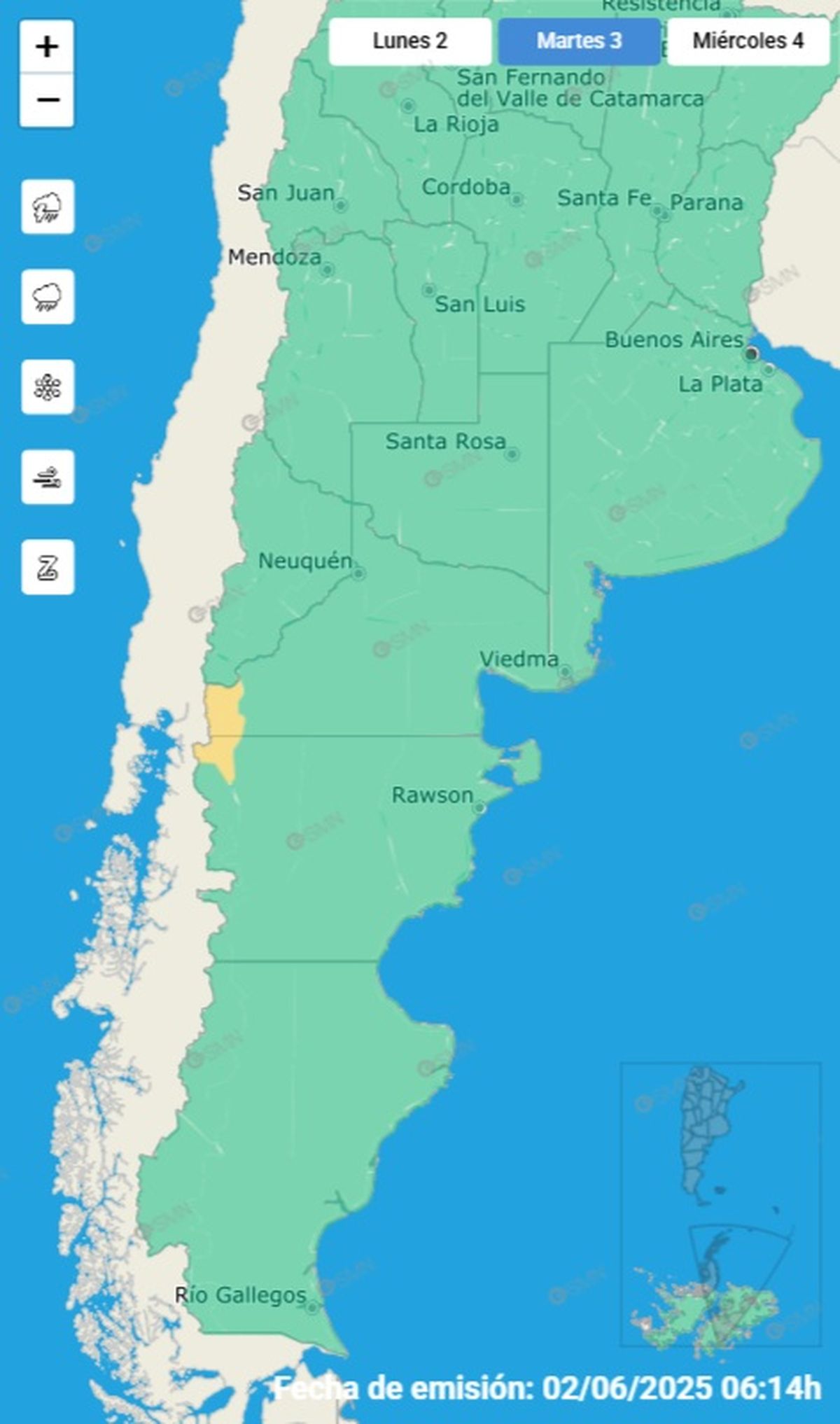 Estas son las dos provincias en alerta Estas son las dos provincias en alerta