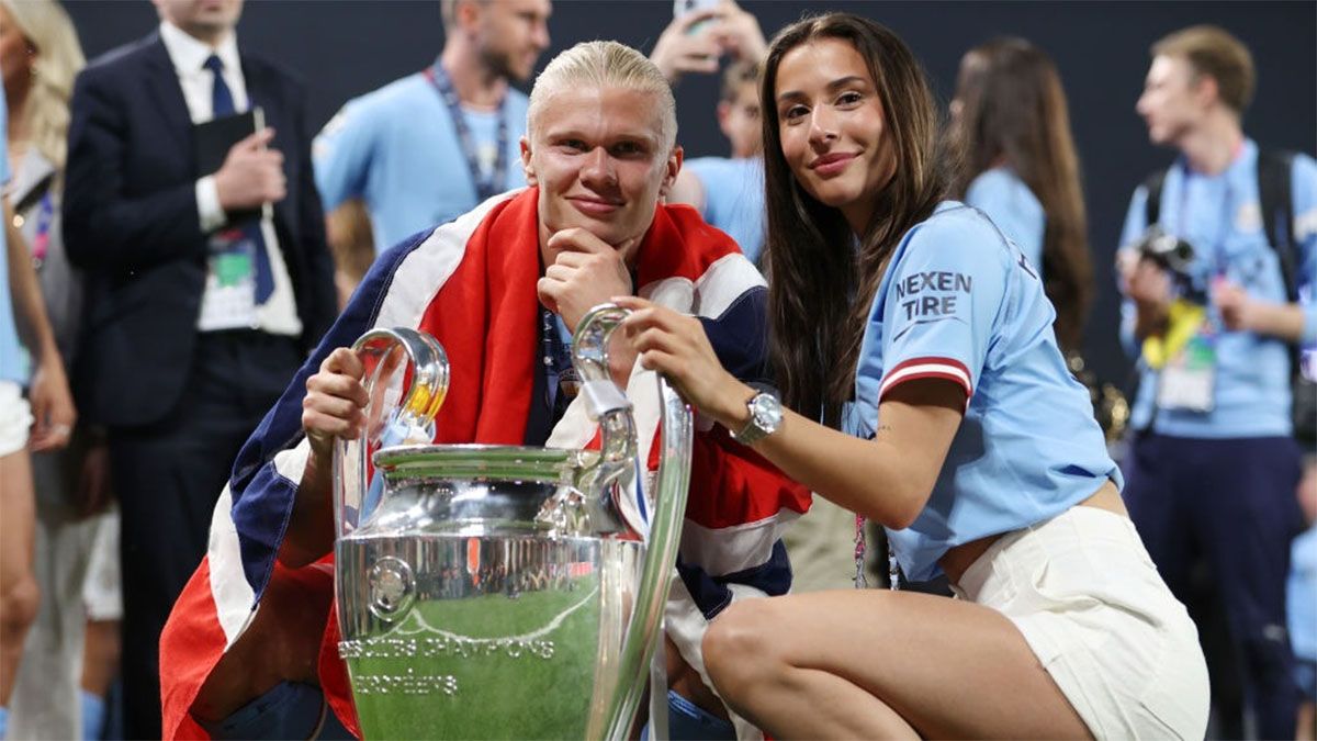 Erling Haaland y su novia,&nbsp; Isabel Haugseng Johansen.