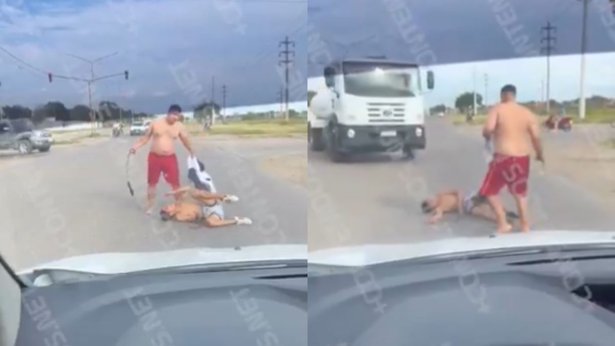 El ataque al ladrón quedó filmado.