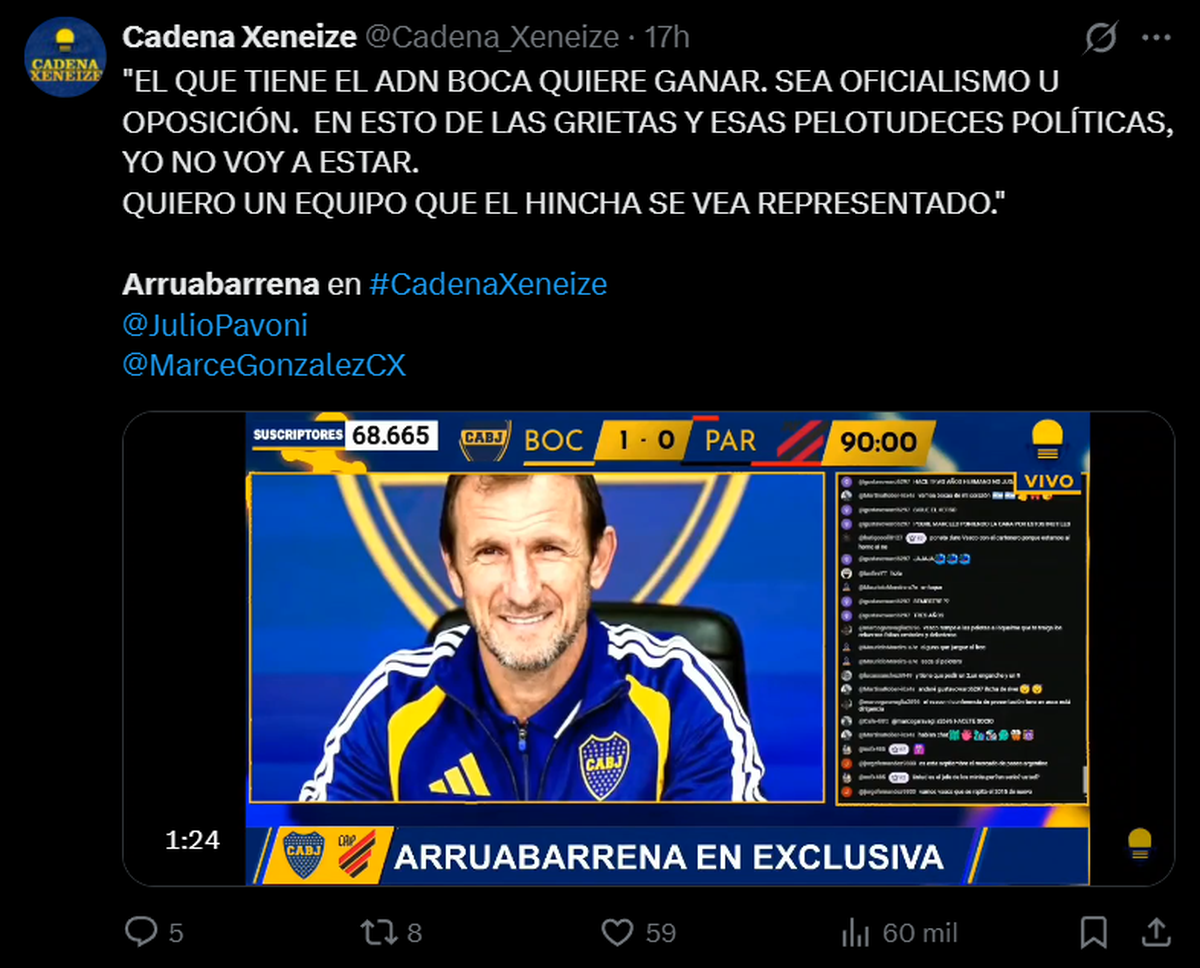La palabra del Vasco Arruabarrena tras su debut.