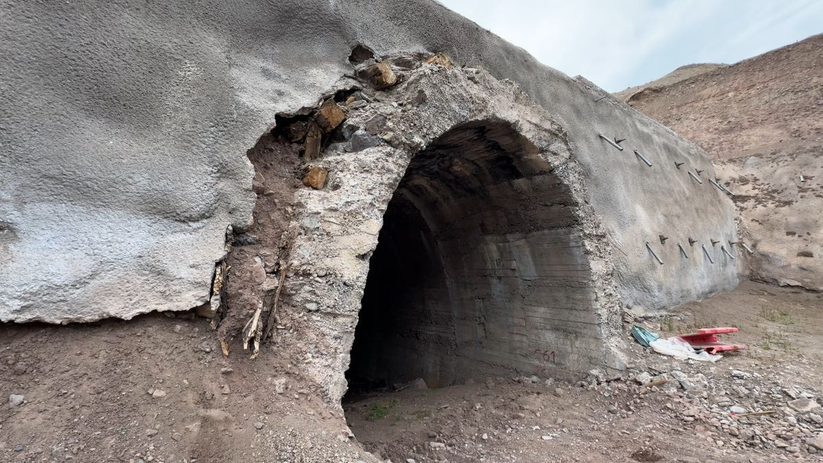 El ingreso al Túnel Caracoles. La obra está frenada. El ingreso al Túnel Caracoles. La obra está frenada.