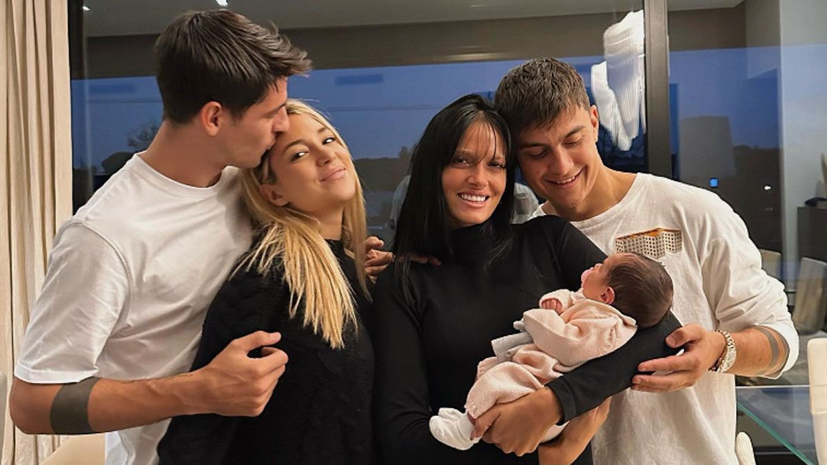 Paulo Dybala y Oriana Sabatini conocieron a Bella, la hija de Álvaro Morata y Alice Campello