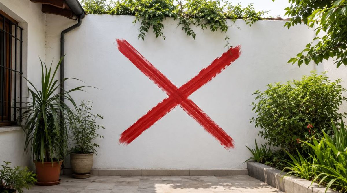 La pared blanca en los patios pierde adeptos. Se imponen otros colores. Imagen ilustrativa IA.&nbsp;