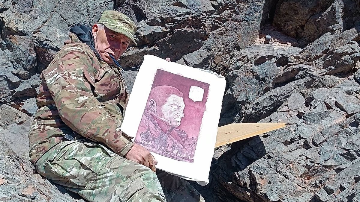 En alta montaña Lardone pintó con vino a San Martín. 