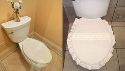 DIY muy sencillo para cubrir el inodoro y el bidet.&nbsp;