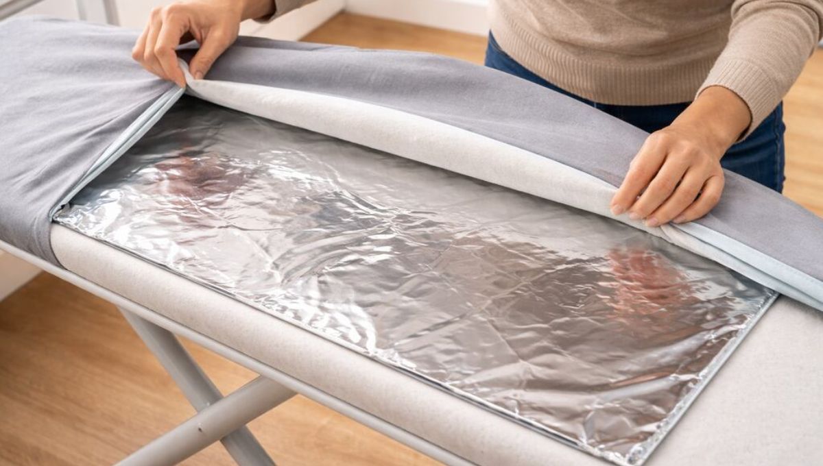 El papel aluminio te ayudará a planchar más rápido.