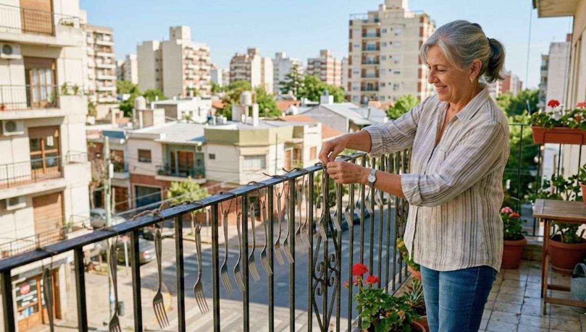 Colgar tenedores en el balcón de casa: por qué hacerlo y cuál es el beneficio