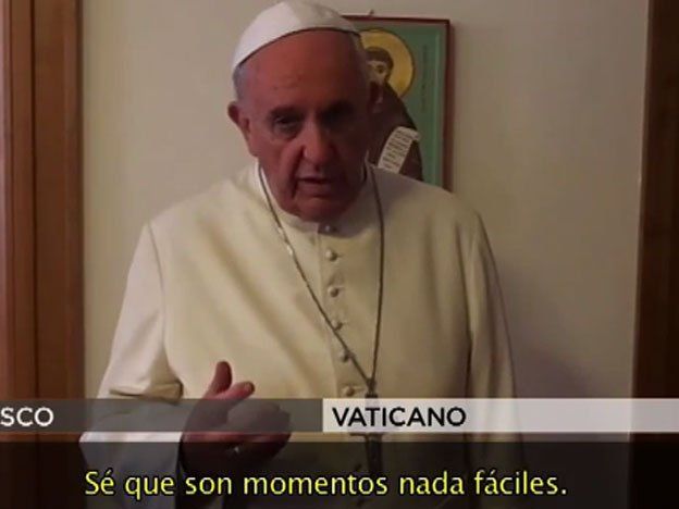 Francisco difundió un saludo a los afectados por las cenizas en la Patagonia