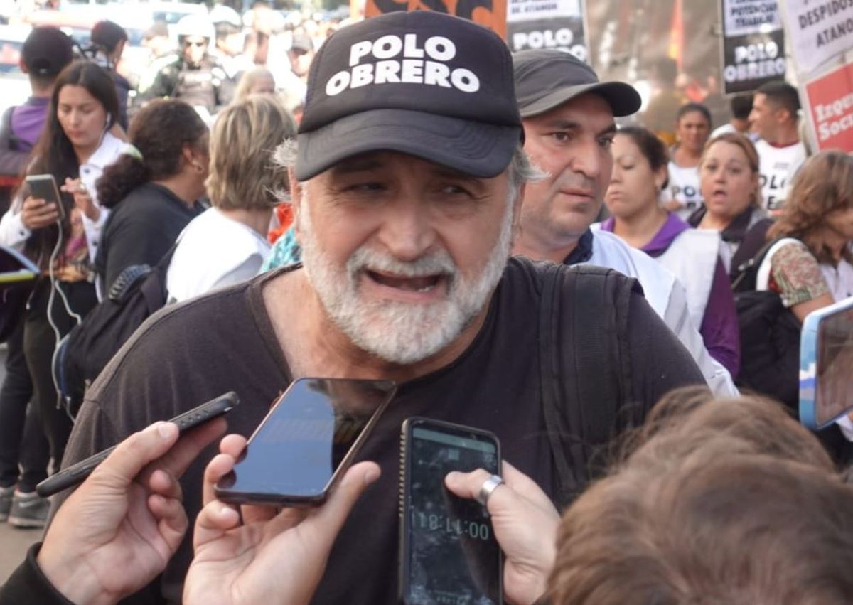 Eduardo Belliboni, referente nacional del Polo Obrero, vino a Mendoza a reclamar por la libertad de los dos dirigentes detenidos.