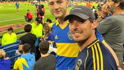 Silva en la platea de La Bombonera. Silva en la platea de La Bombonera.