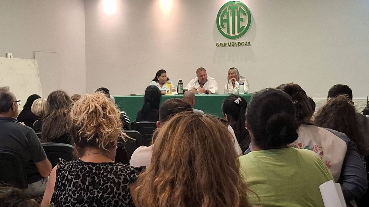 Los representantes de ATE durante la asamblea de delegados que se realizó este martes. Los representantes de ATE durante la asamblea de delegados que se realizó este martes.