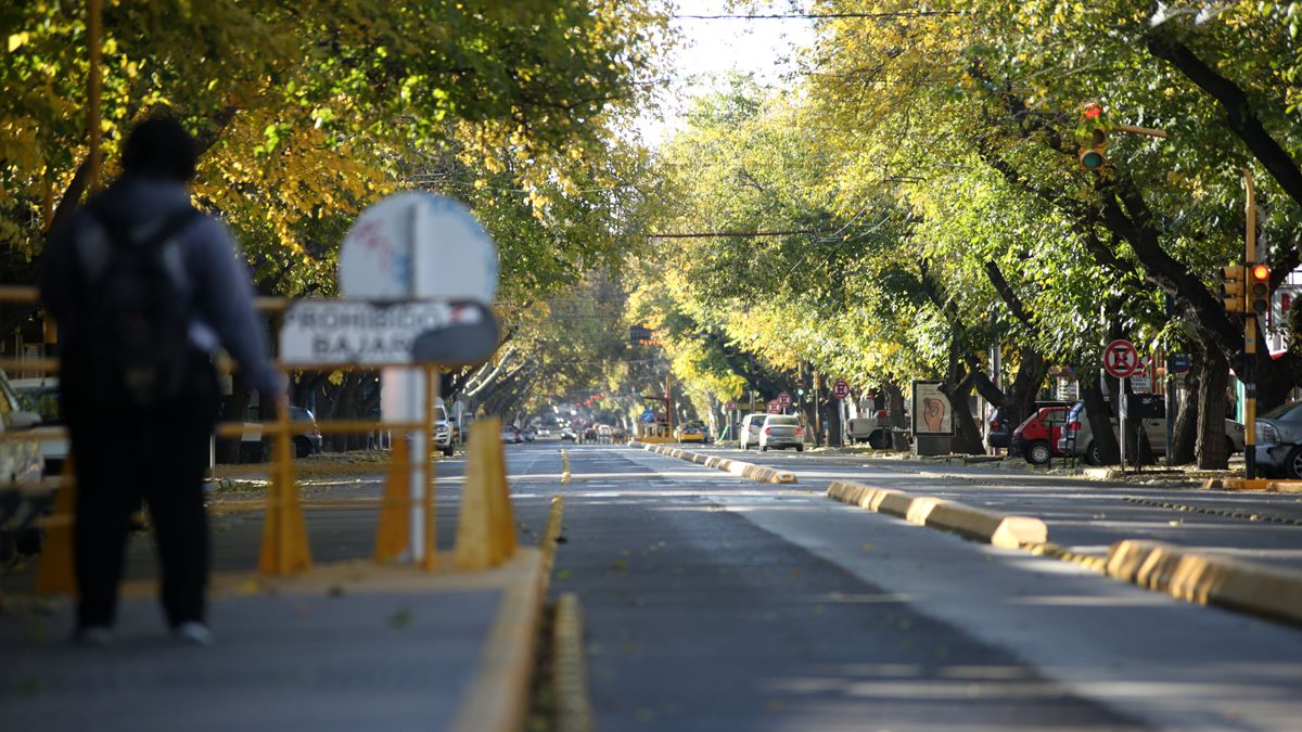 Las paradas de colectivos se ven vacías por la poca frecuencia.