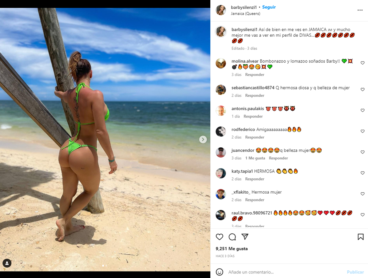 El posteo de Barby Silenzi en su Instagram.