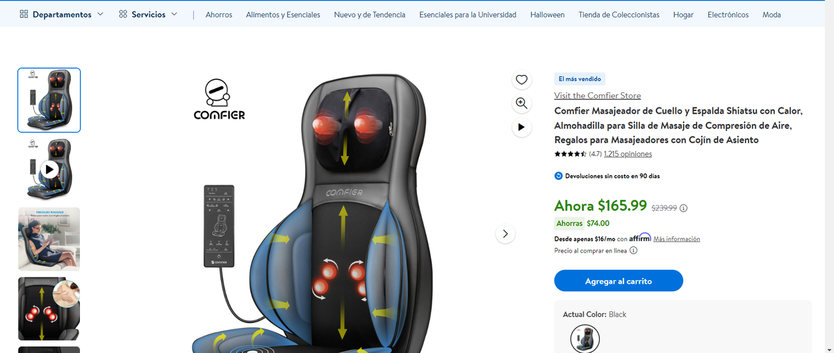 Walmart tiene en oferta uno de los mejores masajeadores de cuello y espalda Walmart tiene en oferta uno de los mejores masajeadores de cuello y espalda