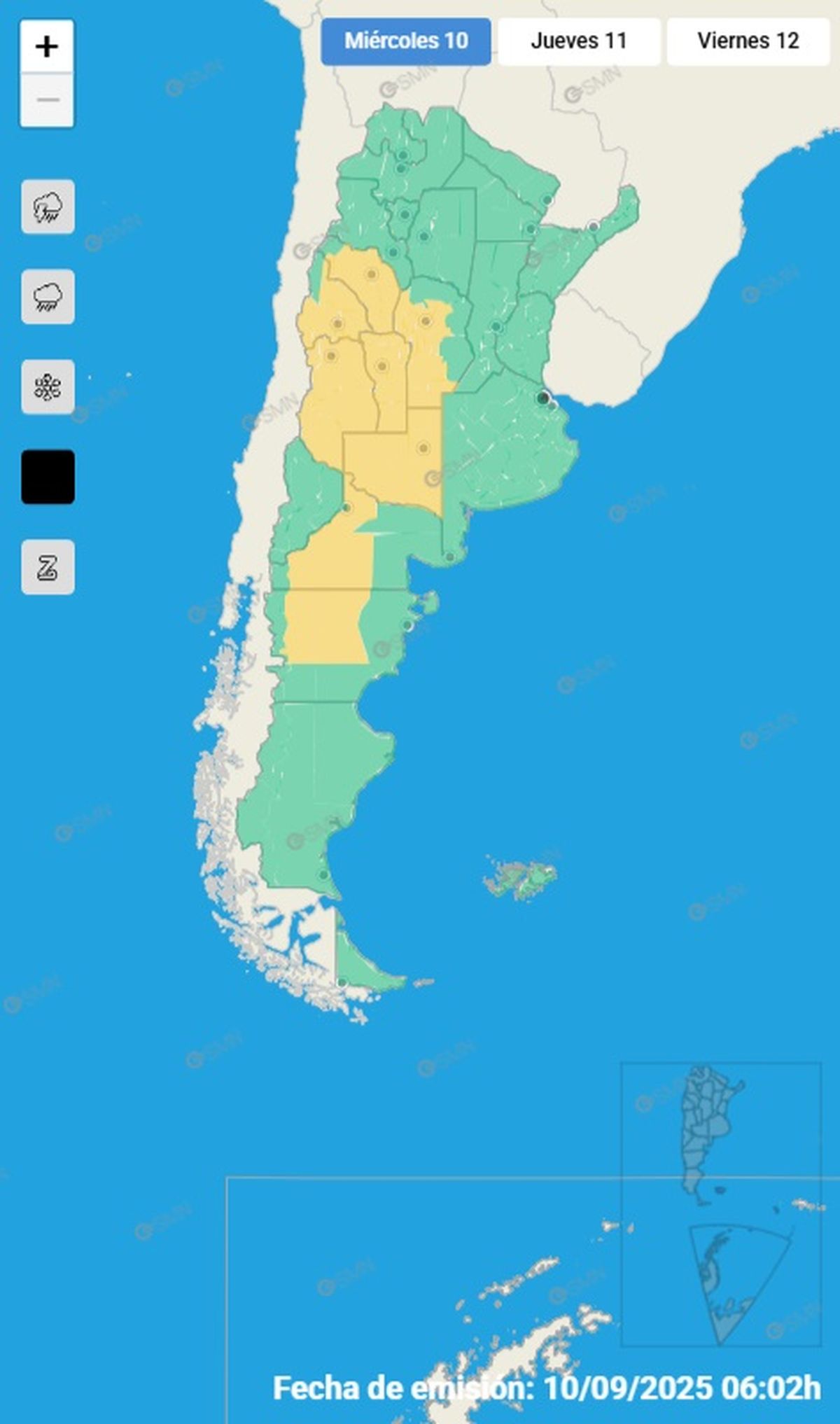 Estas son las provincias afectadas por fuertes vientos Estas son las provincias afectadas por fuertes vientos