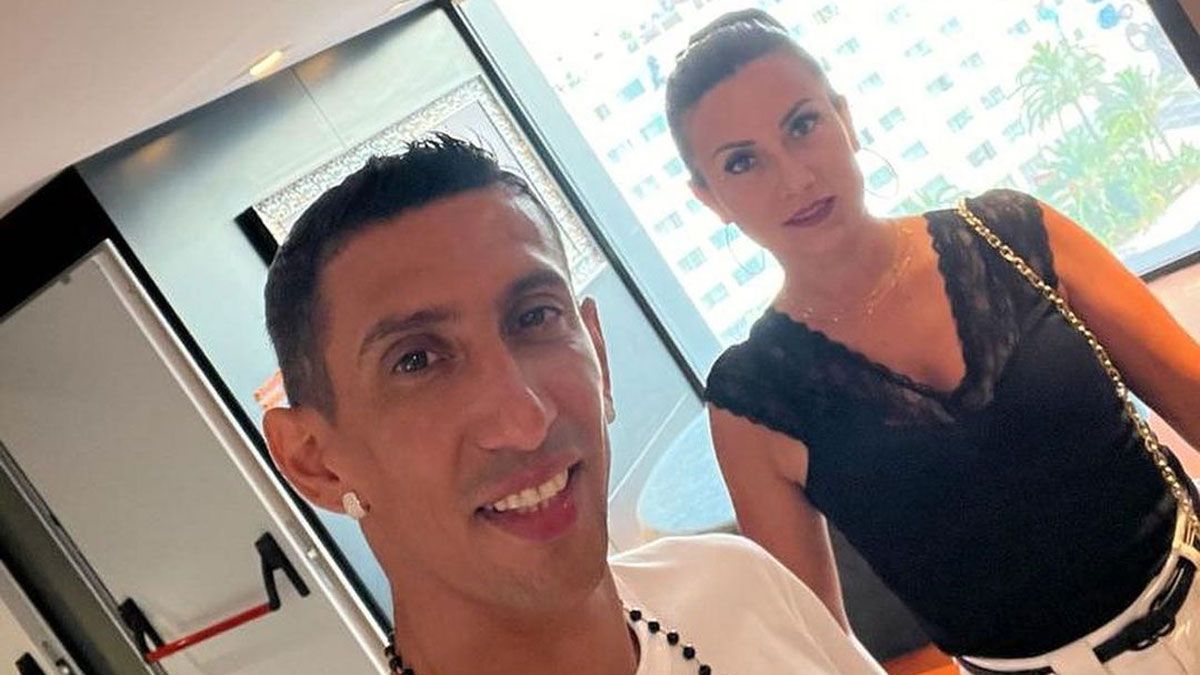 Ángel Di María está en la foto con su esposa, Jorgelina Cardoso.